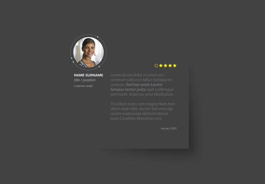 Dark Testimonial Review Layout 