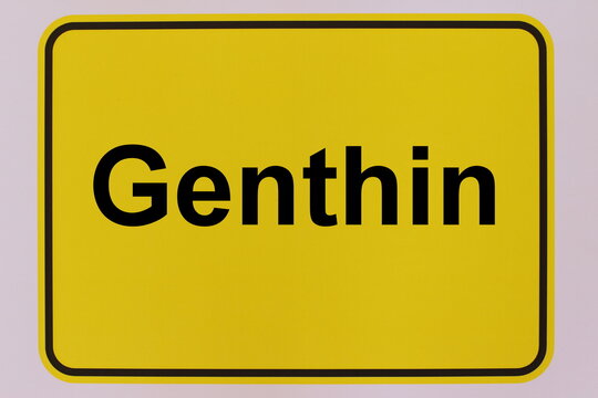 Illustration eines Stadteingangsschildes der Stadt Genthin