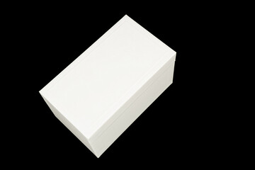 white box on black background
