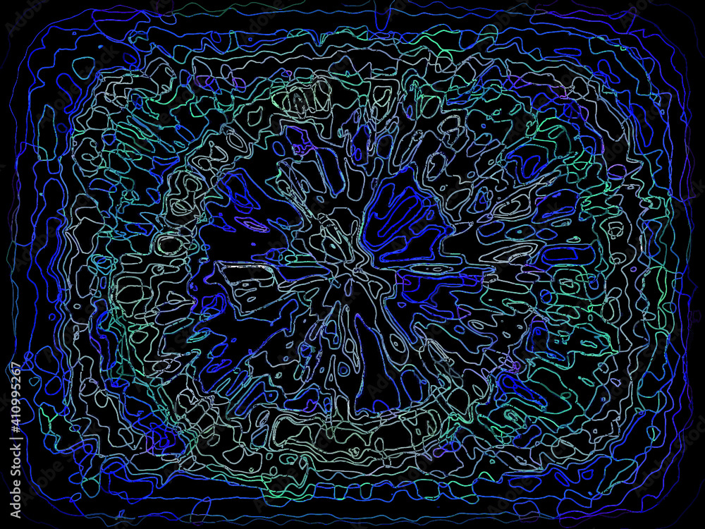 Poster abstract background with glowing lines. black backdrop and light purple glow pattern. cool art of di