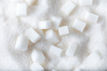 sugar cubes on a white background