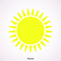 sun icon vector illustration, weather forecast icon, sun art deco vector seasons sunny weather, sunny weather icon illustration
