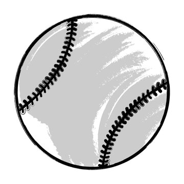 Vector illustration, isolated object, baseball ball on white background. Simple flat style.