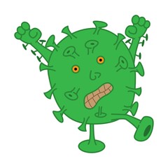 Vector illustration, isolated object, microbe on a white background. Simple flat style.