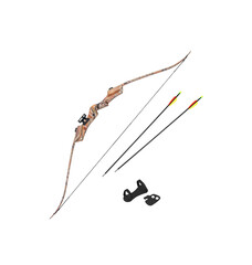 A modern bow for sports, hunting and entertainment. Classic weapons of the ancients with a modern twist. longbow isolate on white back
