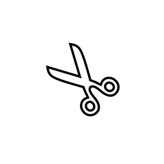 Scissors linear vector icon. Cutting element simple symbol.
