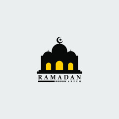 Islamic logo vector, creative muslim design, simple mosque logo design