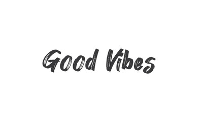 Good vibes calligraphic lettering. Vector text.
