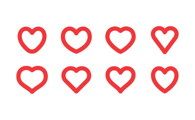 Heart linear icon. Valentine's day symbol. Hearts vector collection.
