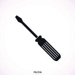 Screwdriver icon in trendy flat style isolated on background. 