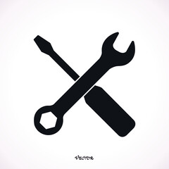 Screwdriver with key icon symbol. Premium quality isolated equipment element in trendy style