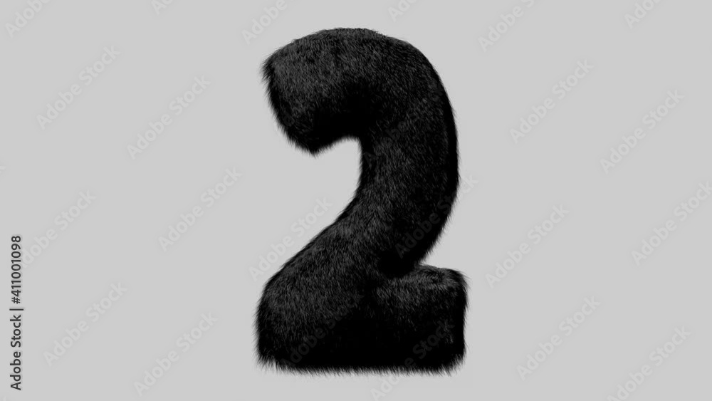 Poster number made from mink fur. there is animation and alpha mask.