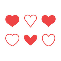 Hearts icon set. Valentine's day heart vector.