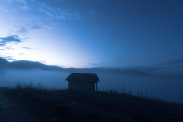 Isolated hut in the countryside of Romania