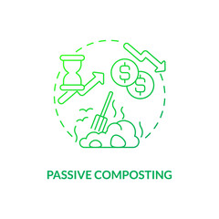 Passive composting concept icon. Composting method idea thin line illustration. Piling up organic material. Waste diversion. Controlled decomposition. Vector isolated outline RGB color drawing