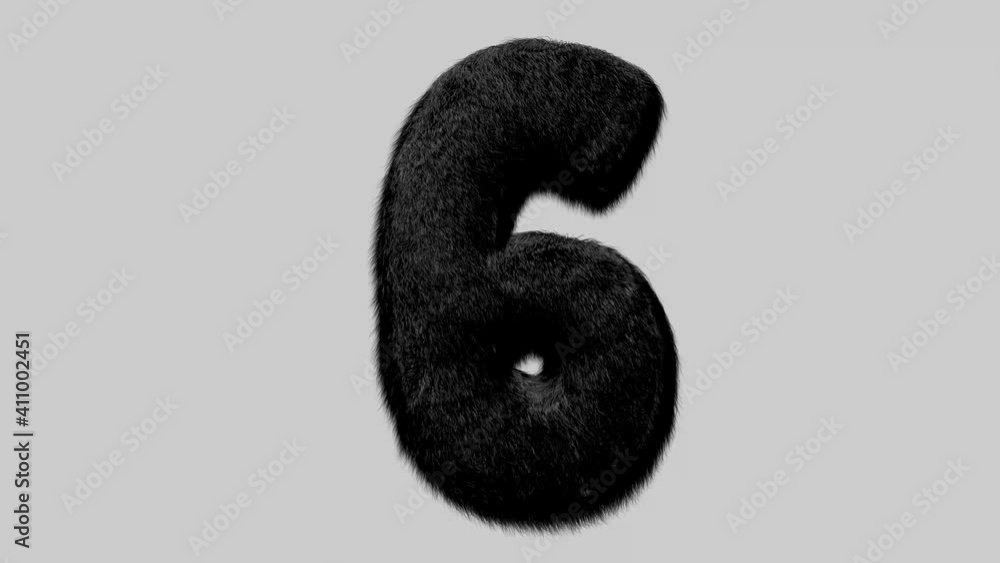 Poster number made from mink fur. there is animation and alpha mask.