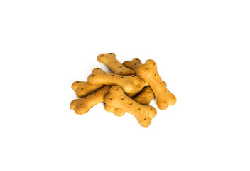 
bone-shaped biscuits for dogs. isolated picture