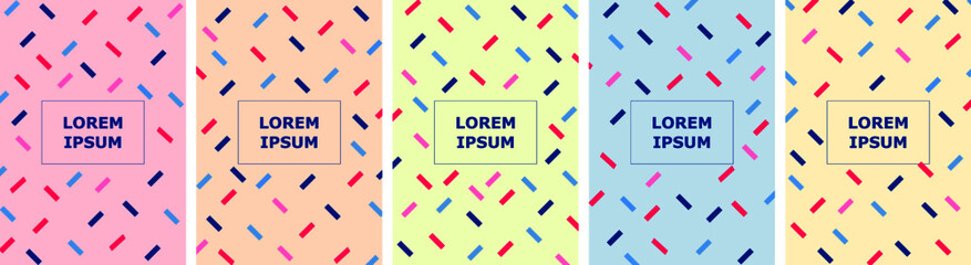 Memphis style background cover. Abstract geometric vectors. Creative colorful memphis style design wallpaper, template, banner, mockup or layout