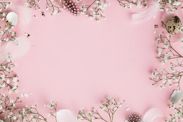 Close-up Of Flowers On Pink Background