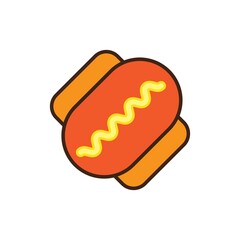 Icon hot dog. Icon food. Vector illustration.