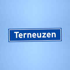 Terneuzen place name sign in the Netherlands