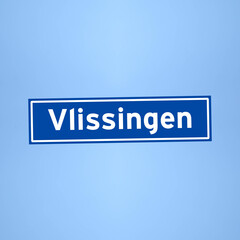 Vlissingen place name sign in the Netherlands