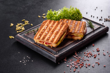Delicious fresh toast grill with cheese and ham