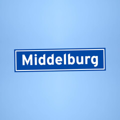 Middelburg place name sign in the Netherlands