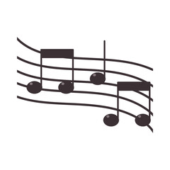 music note melody sound icon flat design