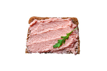 Smorrebrod sandwich seafood capelin caviar and salted salmon or rillettes fish on the table meal snack top view copy space for text food background image pescetarian diet