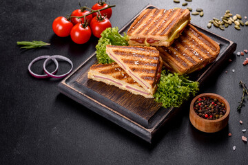 Delicious fresh toast grill with cheese and ham