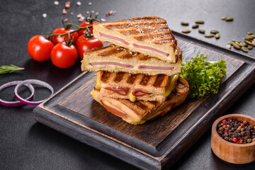 Delicious fresh toast grill with cheese and ham