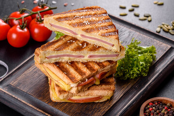Delicious fresh toast grill with cheese and ham