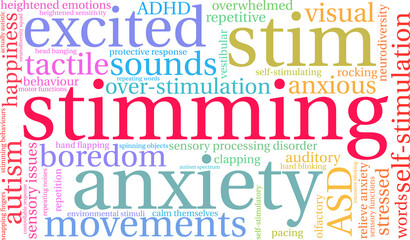 Fototapeta premium Stimming Word Cloud on a white background. 