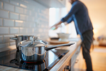 A young man at the kitchen. Kitchen, housework, quarantin, home