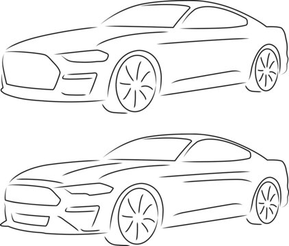 A simple sketch of a fast sports car