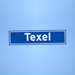 Texel place name sign in the Netherlands
