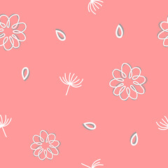 Simple floral doodle repeat pattern design