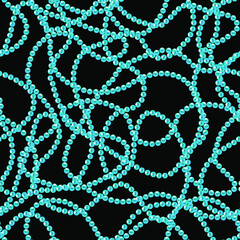 Creative background with blue beads. Seamless vector illustration. 