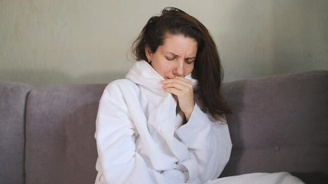 Reinfection with COVID-19. The third wave of coronavirus in Europe. Manifestation of symptoms of coronavirus in a woman. Home treatment.