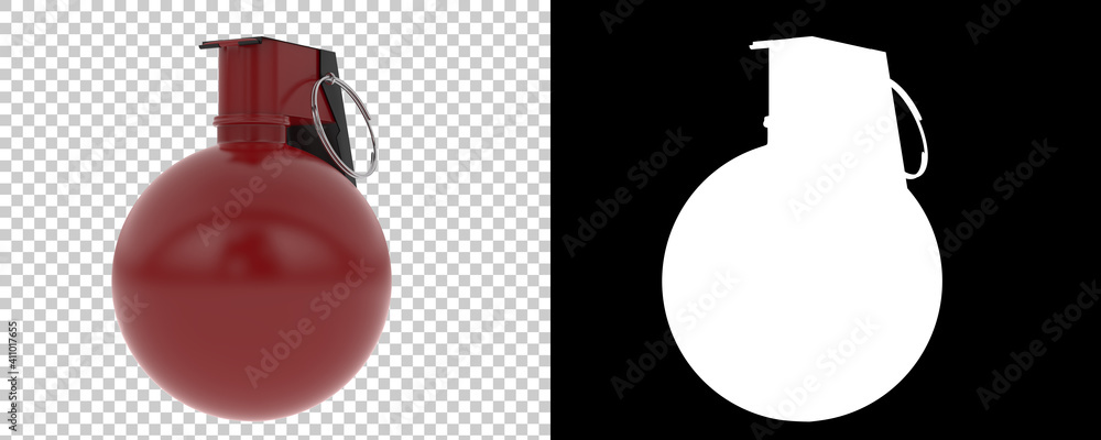 Poster hand grenade isolated on background with mask. 3d rendering - illustration