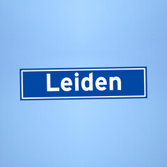 Leiden place name sign in the Netherlands