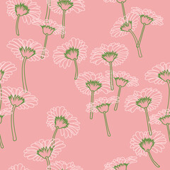 Simple flower doodle repeat pattern design