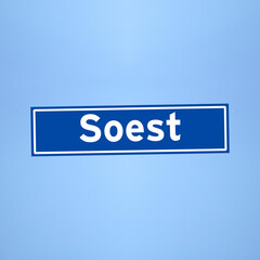 Soest place name sign in the Netherlands