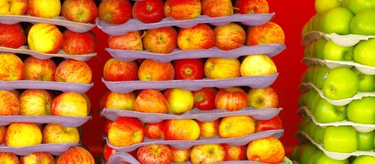 Colorful fruit market selection in Ecuador