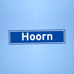 Hoorn place name sign in the Netherlands