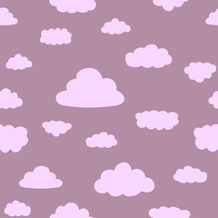 Simple cloud doodle repeat pattern design