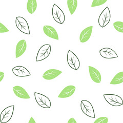 Simple leaf doodle repeat pattern design