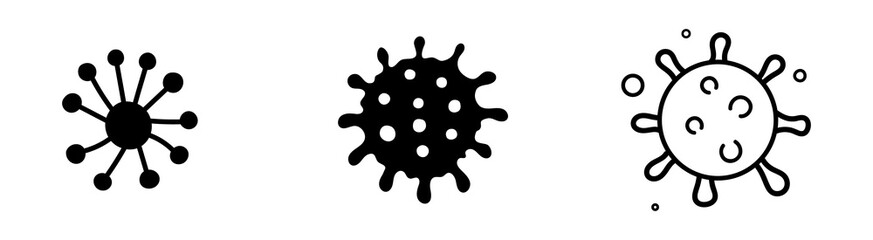 Coronavirus. Covid-19 virus icon set. Handmade icons. Line. vector illustration isolated on white background