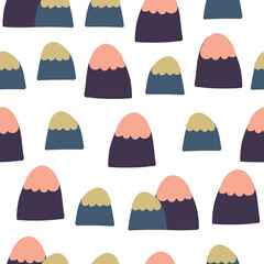 Simple and cute mountain doodle repeat pattern design